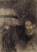 James Ensor Self-Portrait by Lamplight or In the Shadow Spain oil painting artist
